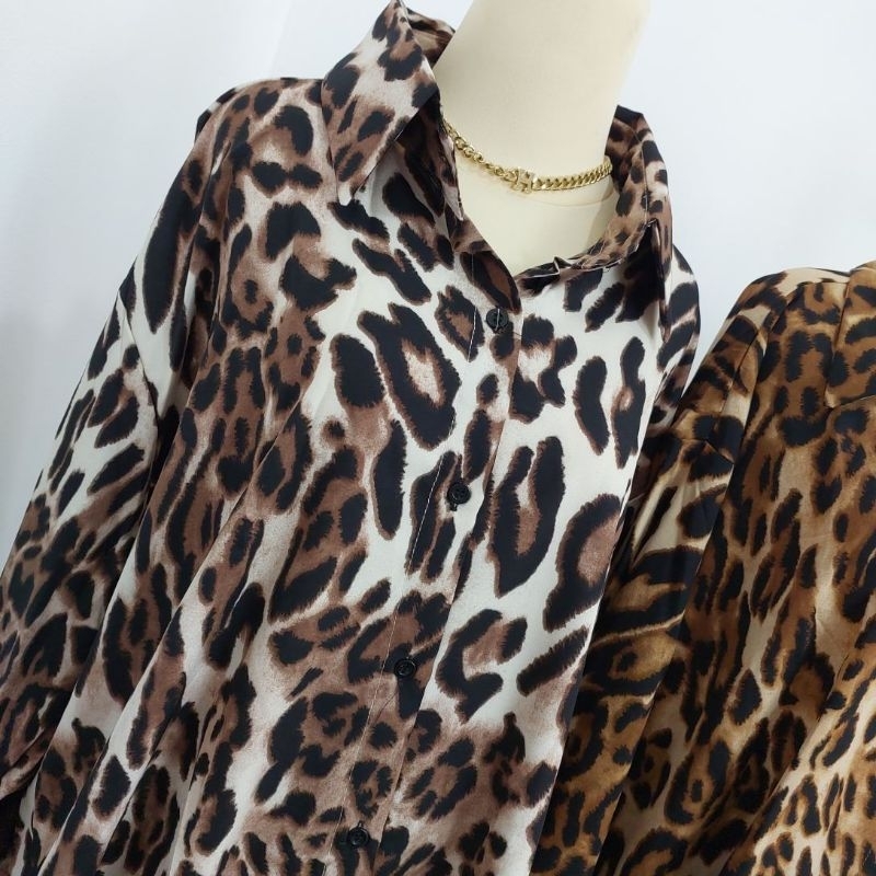 KEMEJA LALUNE LEOPARDDD OVERSIZE 100% ORIGINAL IMPORT BANGKOK