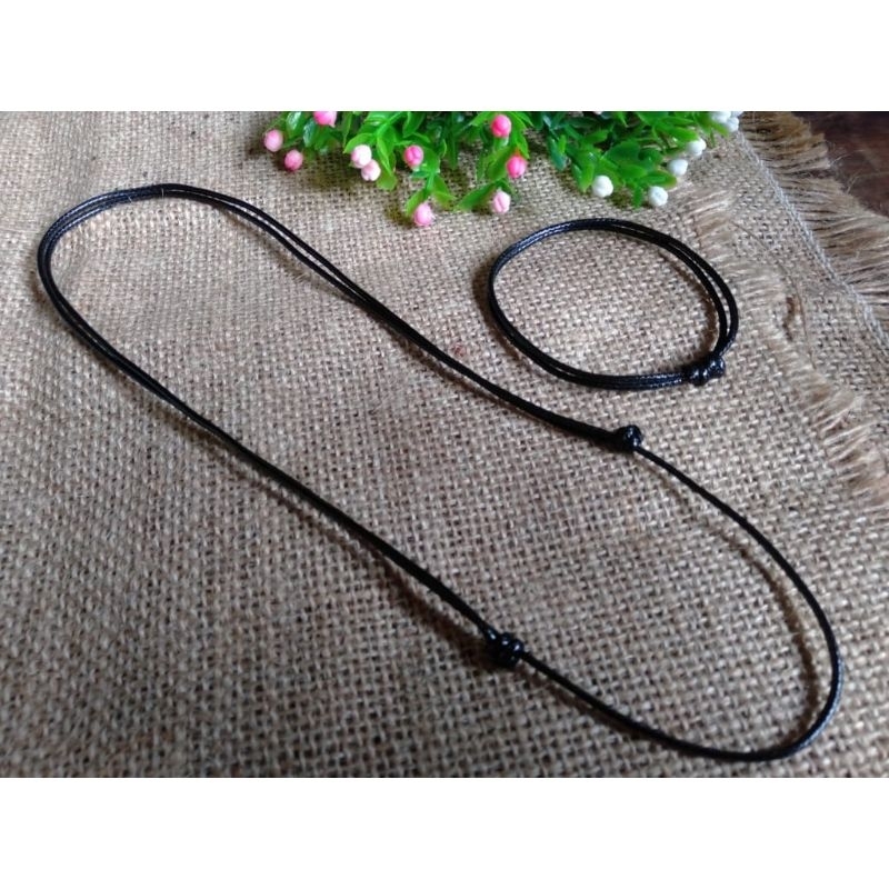 KALUNG TALI KOREA HITAM SEPASANG GELANG HITAM  KEREN || ANTI AIR KUAT TAHAN LAMA || TALI HITAM KILAT