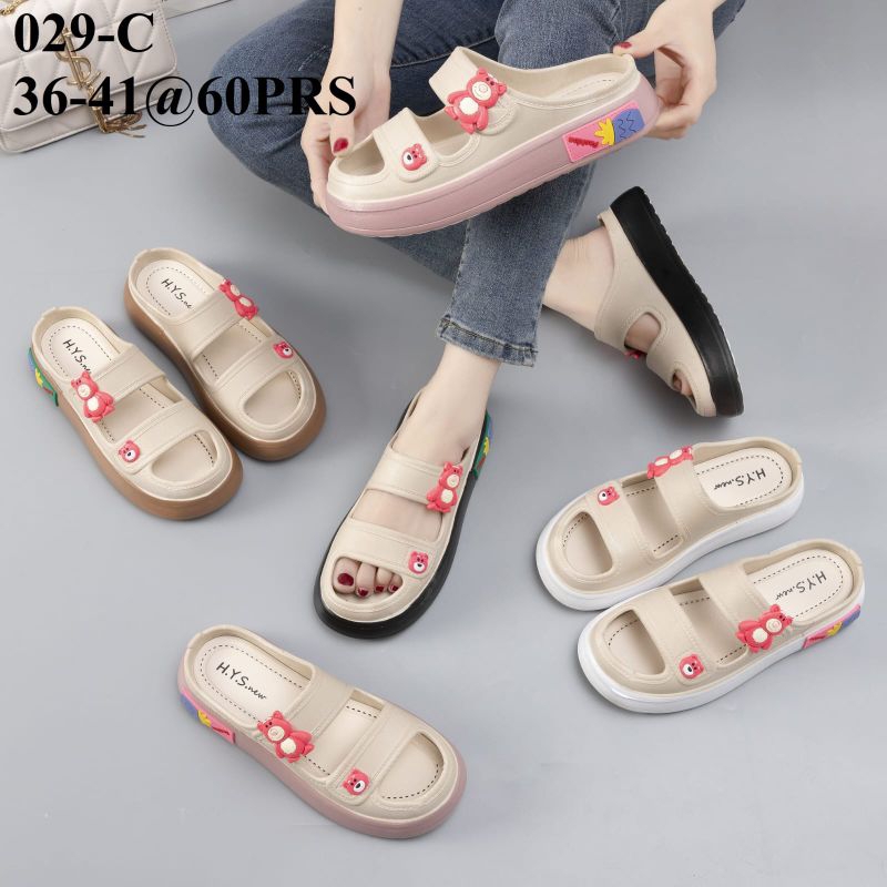 Sandal wedges selop wanita Terbaru HYS 029-2/sendal karet jelly perempuan kekinian