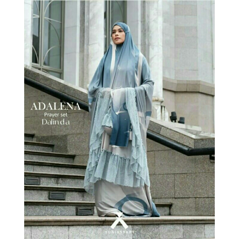 [YUNIA SYAR'I] MUKENA SET / PRAYER SET PRINTING PREMIUM " ADALENA SERIES " by Yunia Syar'i