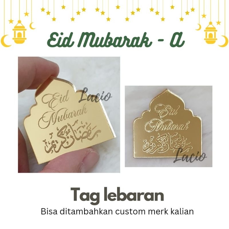 

(min 30pcs) 5 x 5 cm tag lebaran custom dengan logo