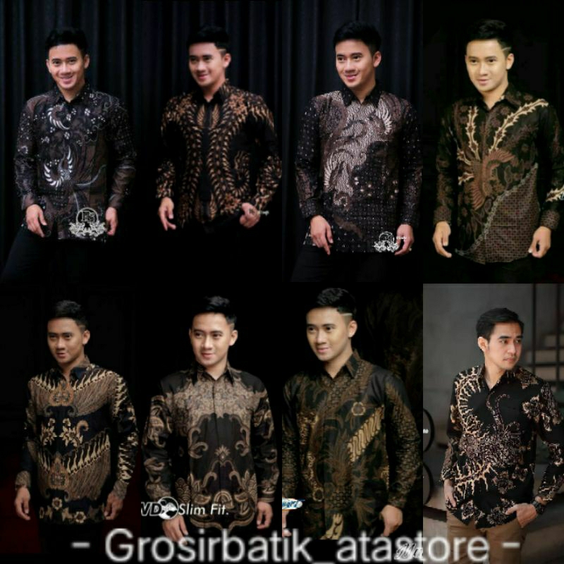 KEMEJA BATIK PRIA WARNA HITAM (BLACK SERIES) SIZE M L XL XXL