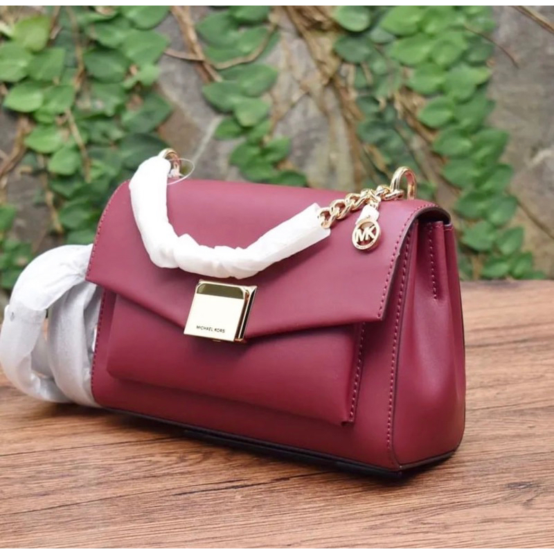 MK LITA MEDIUM SATCHEL MULBERRY LEATHER