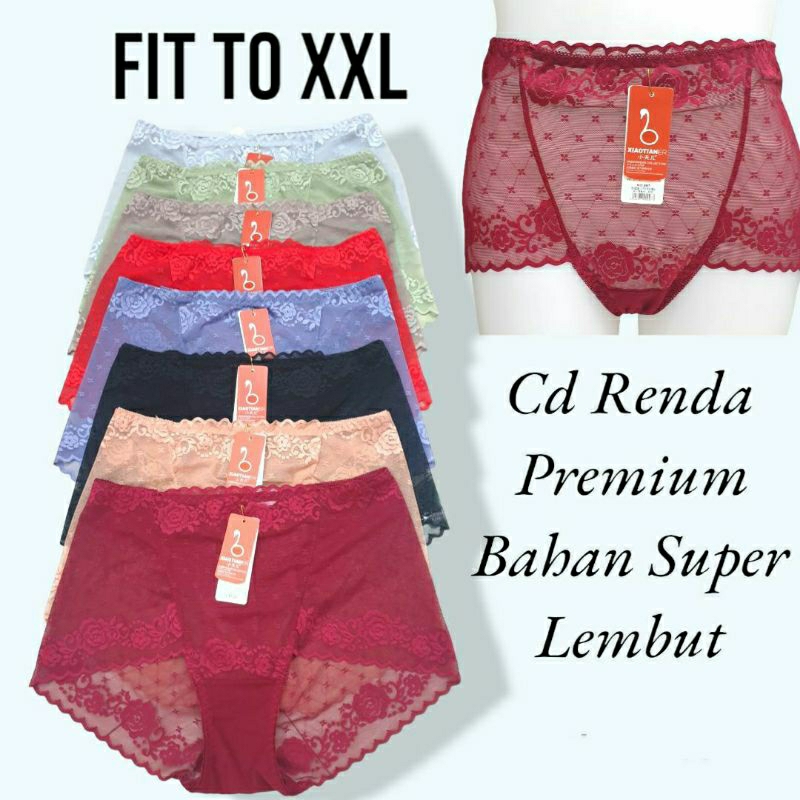 Celana Dalam Brukat Renda Besar/Celana Dalam Import Premium Renda Brukat Full/Cd Renda Cutting Maxi/Cd Renda Lembut/Fit to X'XL