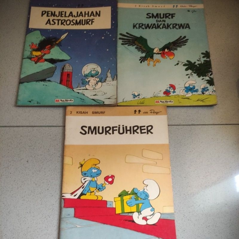 komik jadul Kisah Smurf. SMURFUHRER.  SMURF N KRWAKAKRWA. PENJELAJAHAN ASTROSMURF. Peyo