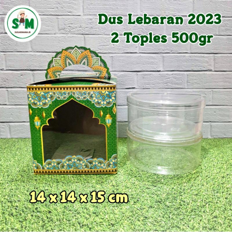 

Dus Lebaran Idul fitri Box Eid 2 toples 500gr Hampers kuker