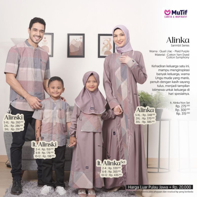 SARIMBIT MUTIF 2023 SARIMBIT ALINKA QUAIL LILAC PLAID PURPLE KOKO ALINSKI GAMIS ALINSKI