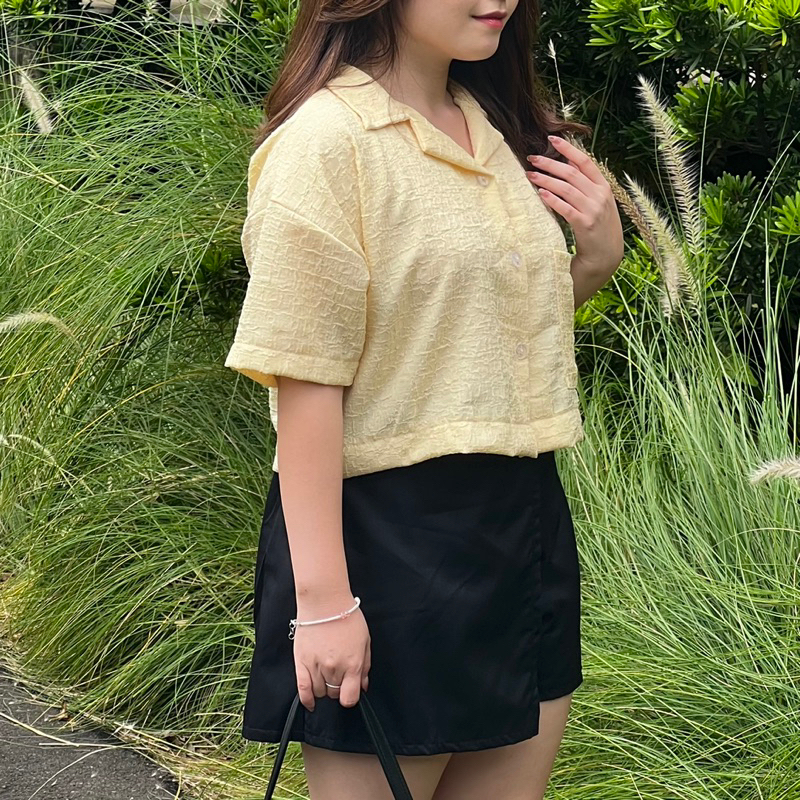 Fey Top (Kemeja Kantong / kemeja bigsize / kemeja kantor / kemeja kuliah / kemeja tangan pendek )