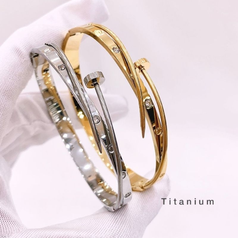 Gelang Titanium asli Premium Quality Anti karat anti alergi Stainless steel ori Gt07