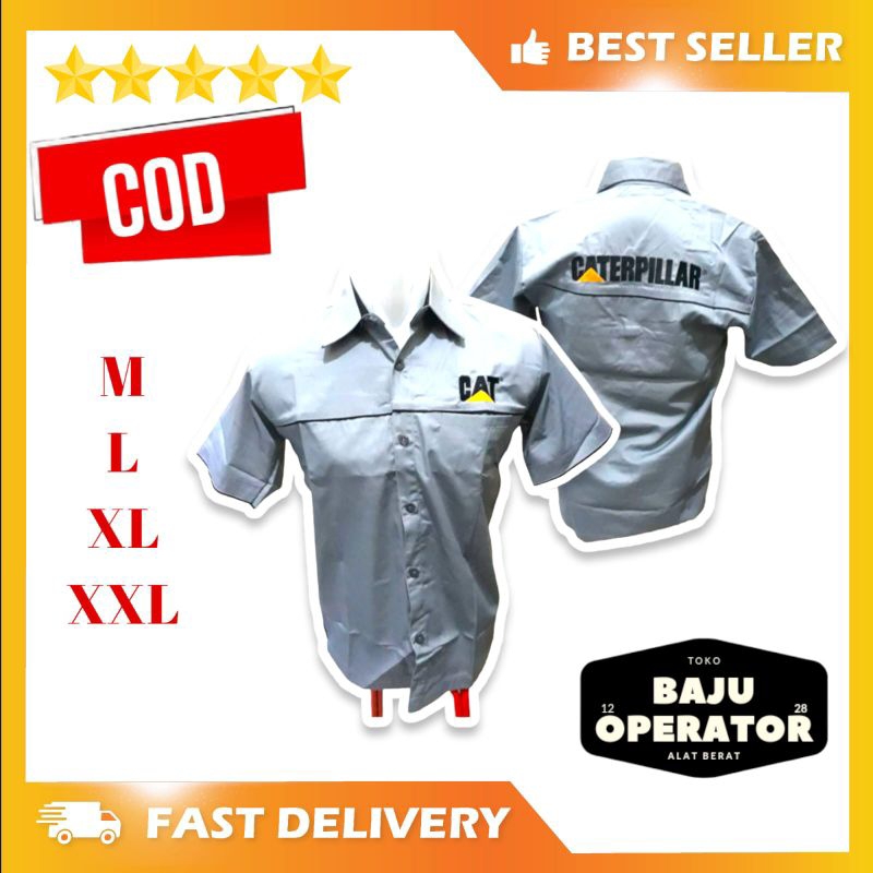 Kemeja Custom Caterpillar / Kemeja carerpillar / kemeja CAT / kemeja alat berat / baju alat berat / 