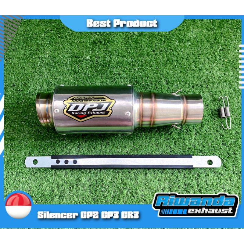 KNALPOT DPJ TYPE CP2 MP2 CR3 UNIVERSAL INLET 50MM (SILENCER ONLY)  SLINCER DPJ PNP BEAT MIO VARIO SC