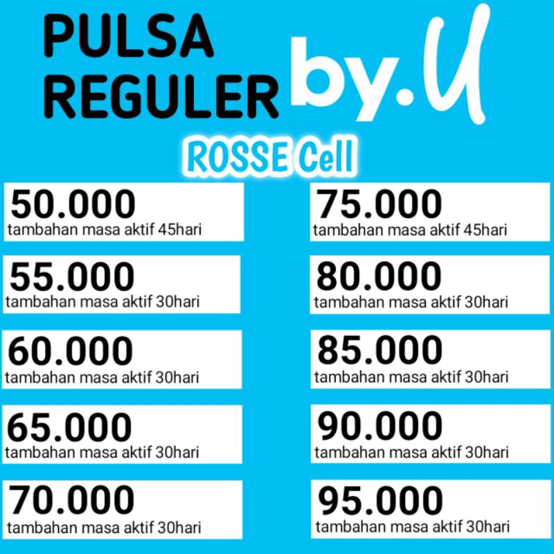 PULSA BY.U REGULER 50rb - 95rb