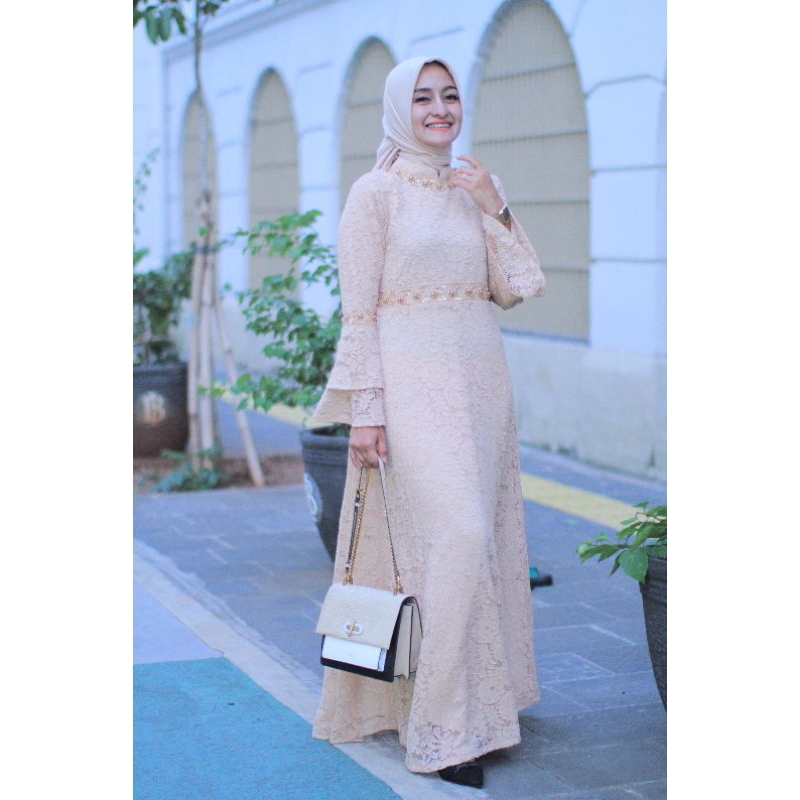 ANGGUN KEBAYA - Gamis Brokat Pesta | Gamis Brukat Premium | Gamis Mewah