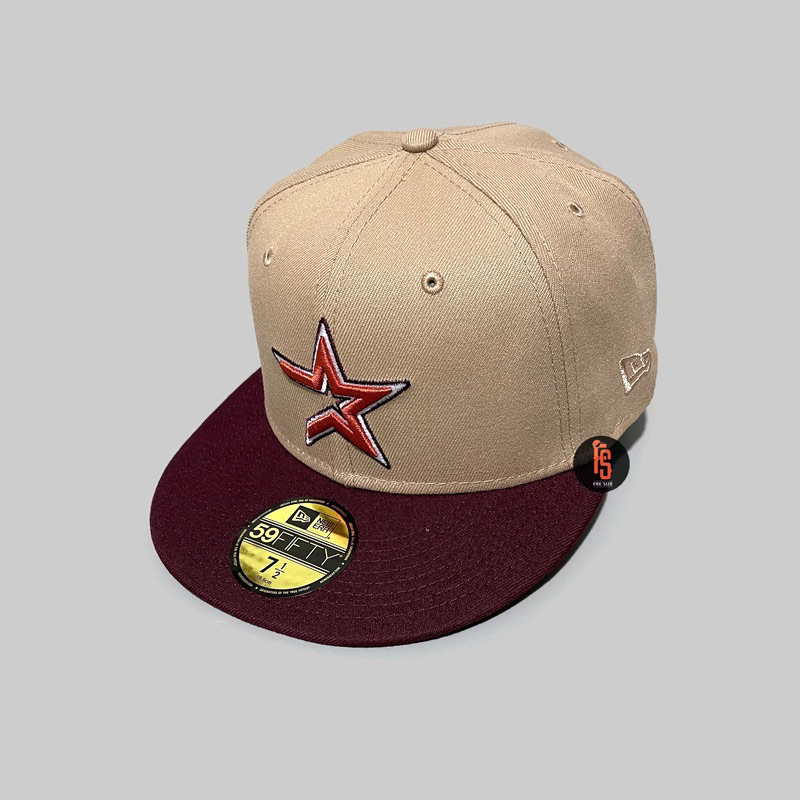 TOPI NEW ERA ORIGINAL 5950 40 YEARS HOUSTON ASTROS CAMEL MAROON UV OLIVE