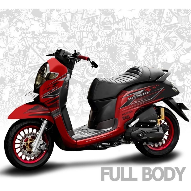 Decal Honda Scoopy fi Fullbody, Stiker Decal Scoopy Fullbody 2016-2019