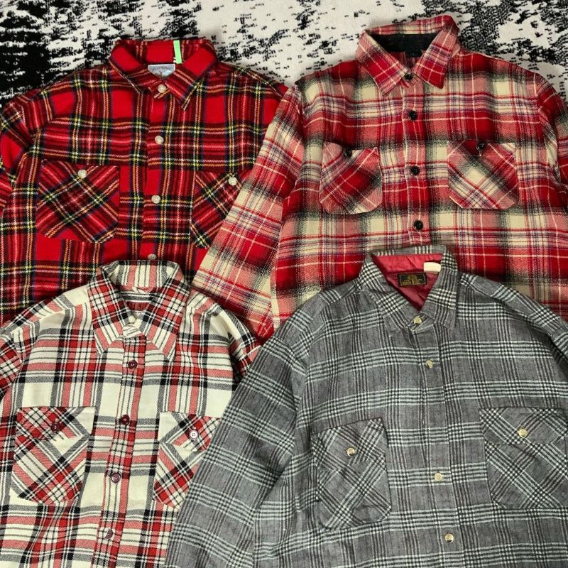 Kemeja Flanel Pria Veterano/Kemeja Pria Bahan Wool/Kemeja Second Thrift