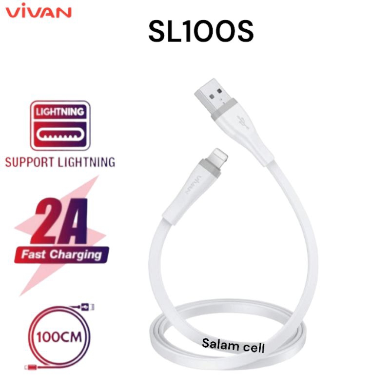 Kabel Data iphone Vivan SL100S Quick Charge Kabel Lightning Original Garansi Resmi