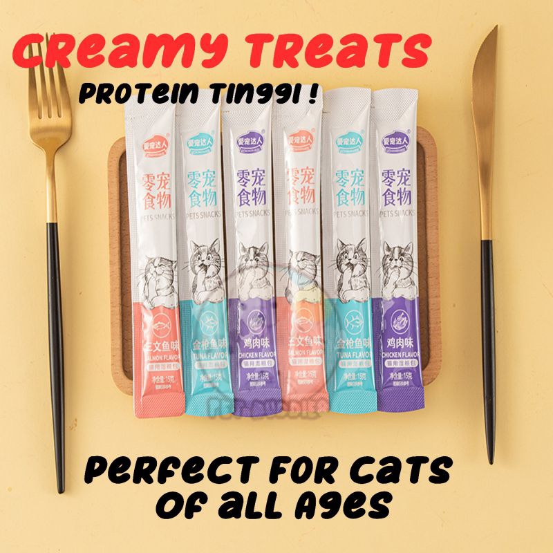 Fattening Pet Strip Snack Kucing Penggemuk Makanan Wet Cat Food Creamy Treats