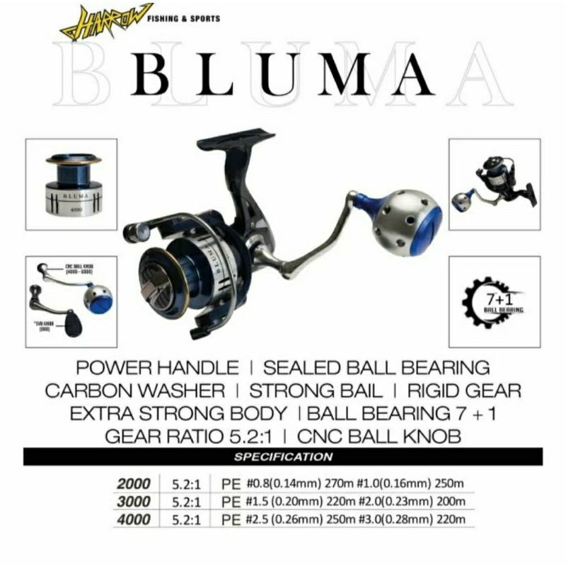 Reel Harrow Bluma 2000 / 3000 / 4000 Power Handle