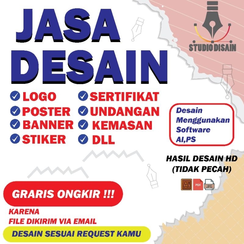 (GRATIS ONGKIR) Jasa Desain Banner, Poster,Logo, Stiker,Logo,DLL