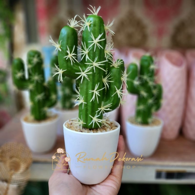 Kaktus Mini Pot Goni / Bunga Sukulen Artificial / Bunga Plastik