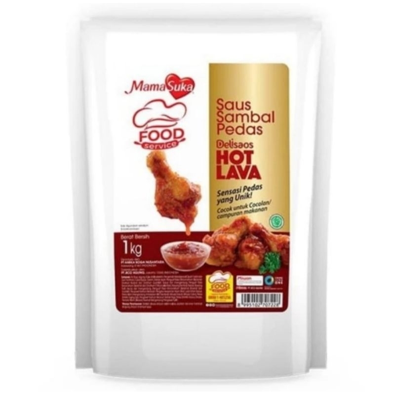 mamasuka delisaos hot lava 1 kg / saus sambal pedas