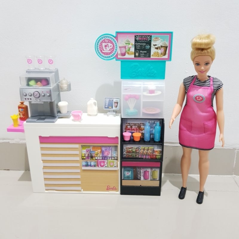 Preloved Barbie Coffee Shop playset