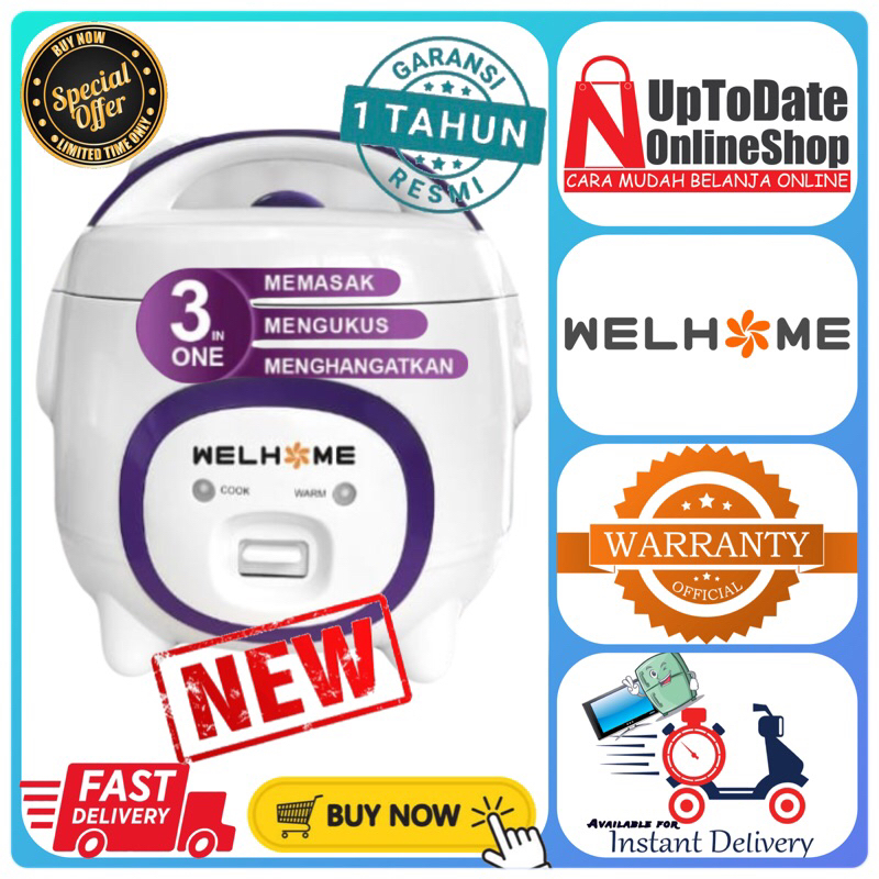 RICE COOKER MINI WELHOME WRC-1211 WRC1211 WRC 1211 3in1 MULTI FUNGSI 1.2L MAGIC COM MINI WELHOME
