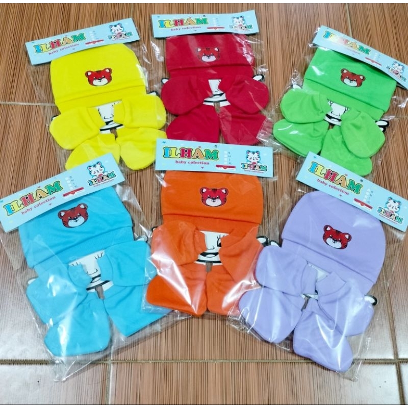 set topi rajut bayi newborn