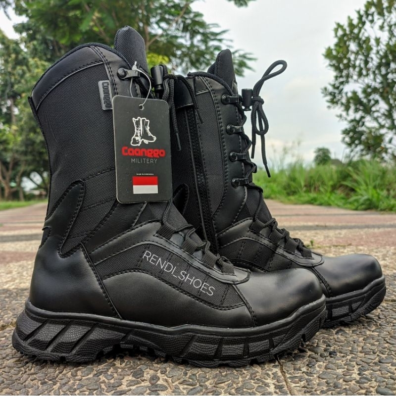 Sepatu pdl tni polri polpp security safety ujung besi tinggi 10inc