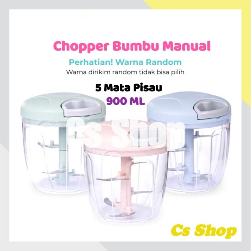 CHOPPER BLENDER TARIK TANGAN MANUAL 900ML/ SPEEDY ALAT PEMOTONG DAGING WARNA DIKIRIM RANDOM/BLENDER MANUAL TARIK TANGAN