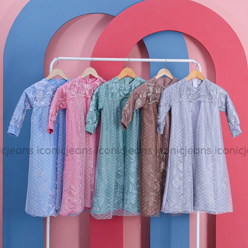 MARWA LACE DRESS KIDS/ GAMIS LEBARAN ANAK 3-6 TAHUN