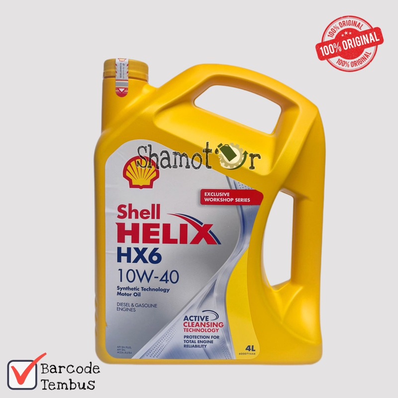 Oli Shell Helix HX6 SAE 10W-40 Oli Shell Mobil HX6 4 Liter Original