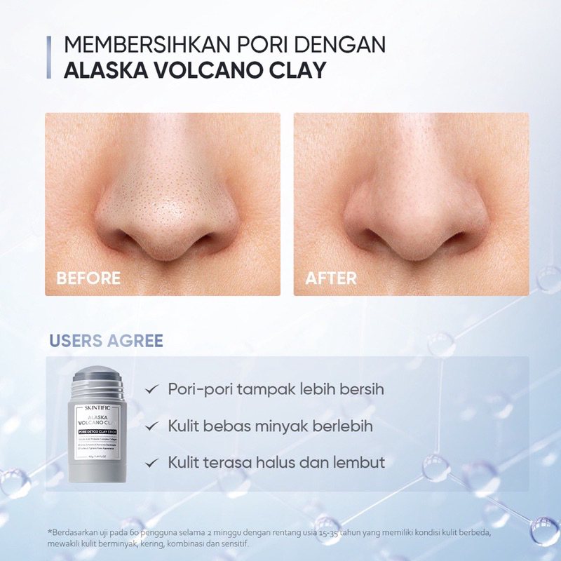 SKINTIFIC Alaska volcano pore detox clay stick 40g