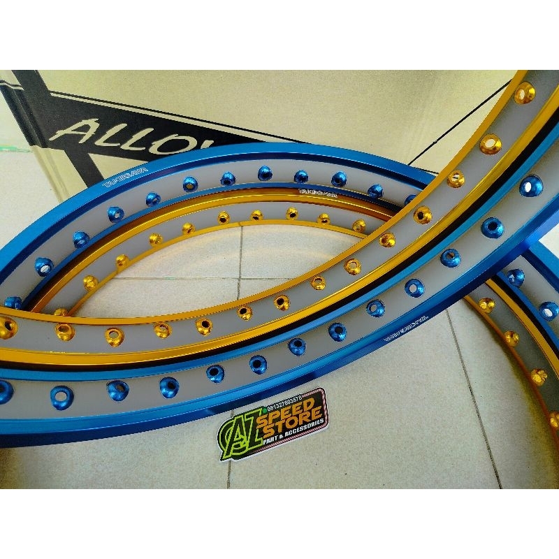 Pelek Velg Pelak Takegawa Jinfey Jinfei Jin Fei Twotone Ring 17 Depan Belakang Ukuran 140, 160