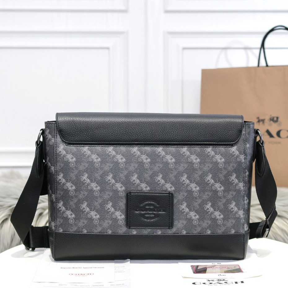 TAS SELEMPANG PRIA HUSDON FLIPP BRIEFCASE BLACK MESSENGER BAG CH 89955