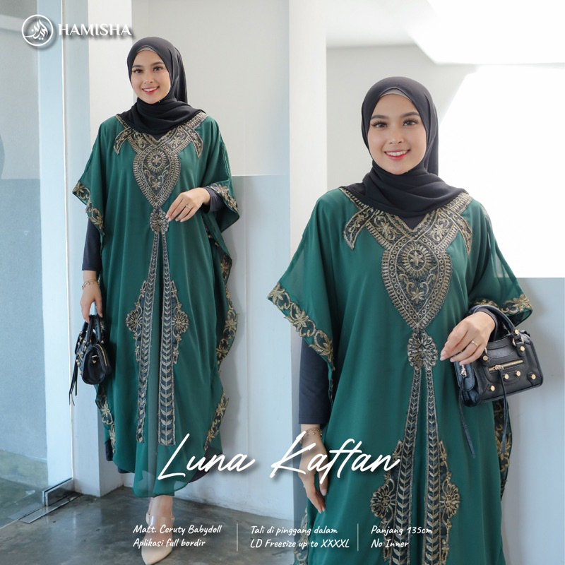 LUNA KAFTAN gamis muslim bordir original produk by luna kaftan murah lebaran