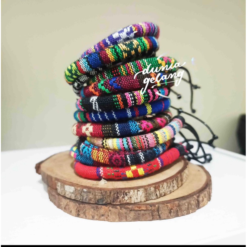 GELANG ETNIK TENUN SONGKET RAJUT KAIN MOTIF UNIK