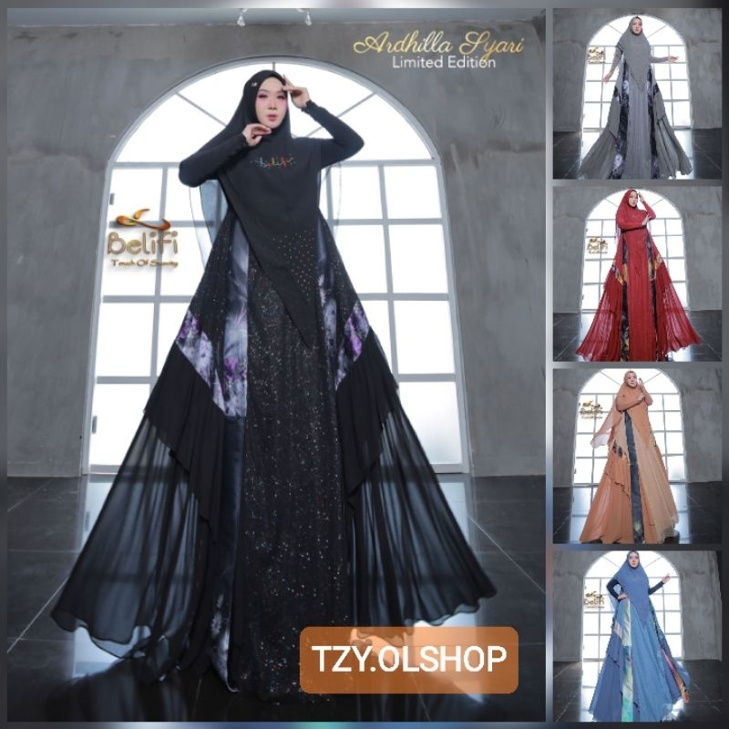ARDHILLA SYARI Gamis Syari Original By Belifi ✓ TZY. Olshop ✓
