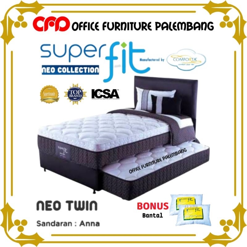 springbed sorong 2in1 superfit by comforta neo twin bed dorong matras kasur spring bed sorong