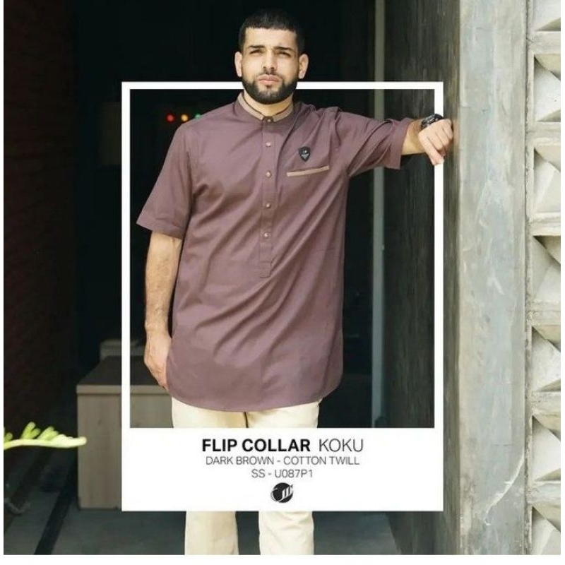 Samase Flip Collar Koku U087P Dark Brown M