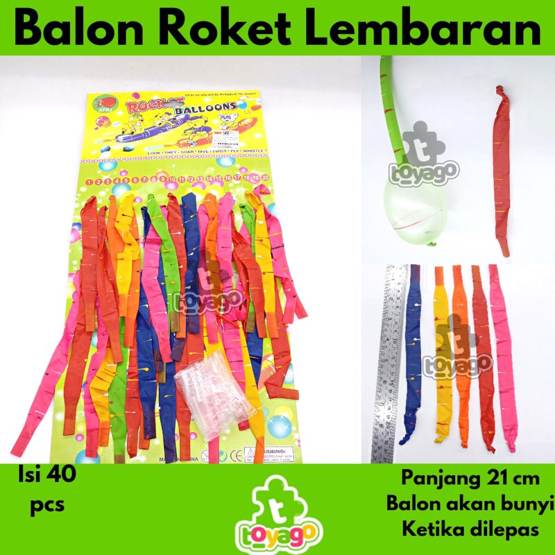 Balon Roket Lembaran isi 40pcs grosir murah