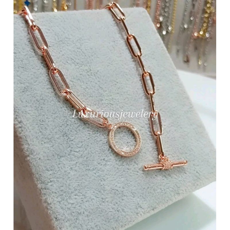 Luxuriousjewelery- Kalung Paperclip diamond premium