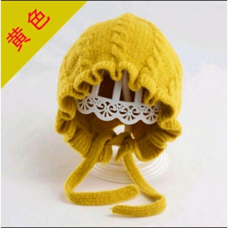 Datzy Topi  Bonet Bayi 0-3 tahun - Topi Rajut Salur Bayi