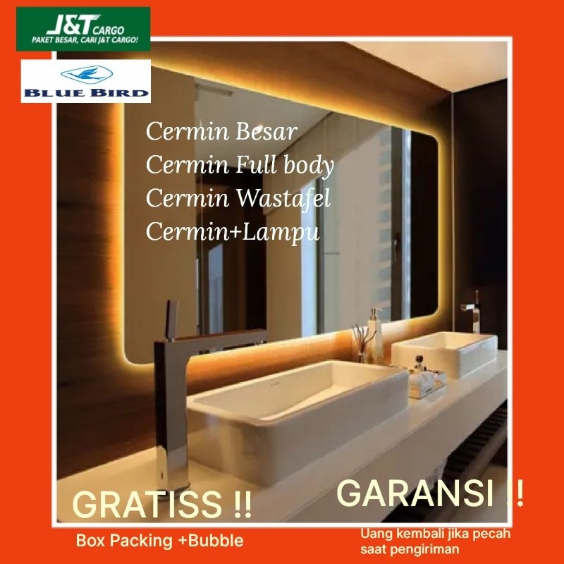 Cermin Lampu Besar Led Wastafel Kaca Cermin Dekorasi Kaca Cermin Besar Cermin Lampu Oval Bulat Led A