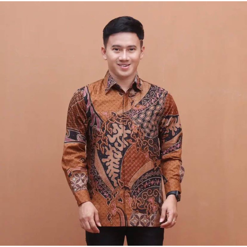 Atasan Tunik Batik Couple Kemeja Batik Pria Best Seller Kain Katun - Motif Kawung Sogan