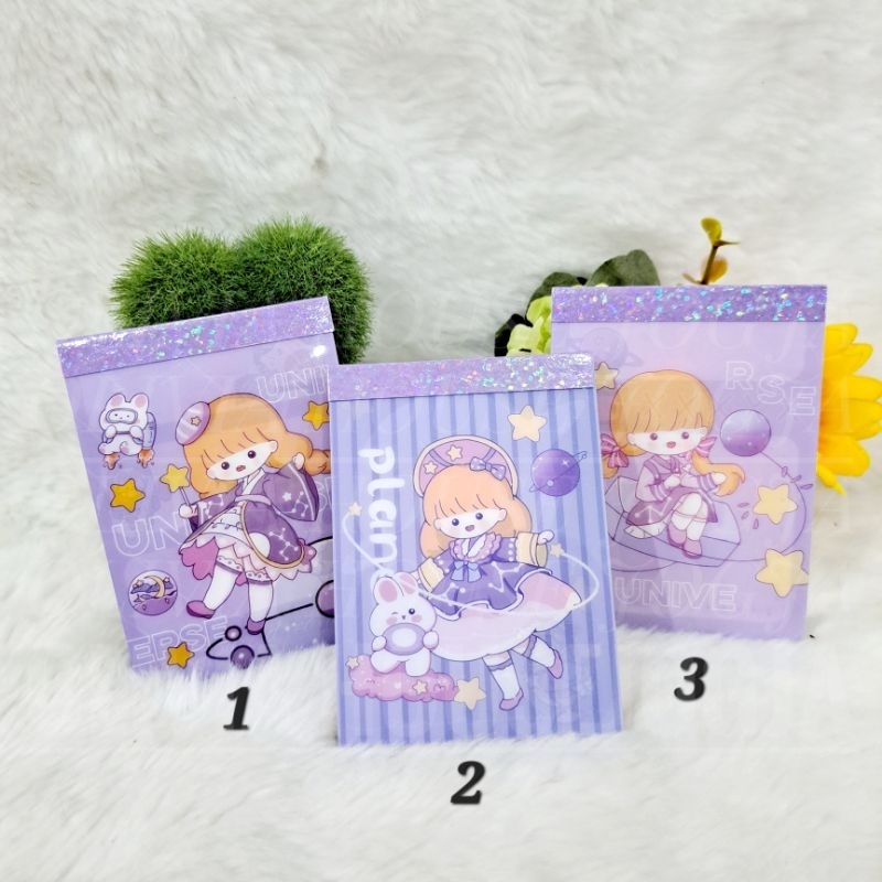 

Memo Girl Plane Memo Ungu Note Book Cewek Mini Note Persegi Panjang Ungu