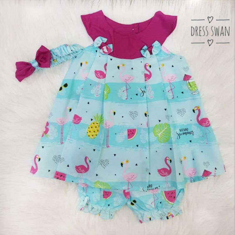 Dress Katun Bando Bayi Stelan Katun Bayi