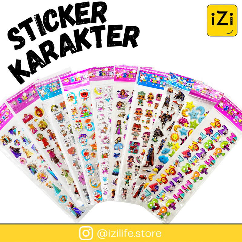 

Sticker Karakter Frozen Sofia The First LOL Muslimah Angka Abjad Alfabet Bintang BTS Superman Super Hero Doraemon Hello Kitty Timbul Reward Anak | IZI LIFE STORE