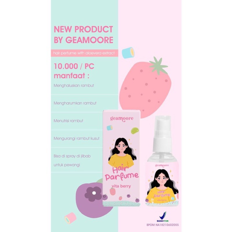 GEAMOORE Hair Parfume Mist 30ml | Parfum Rambut Spray Wangi Buah Segar BPOM